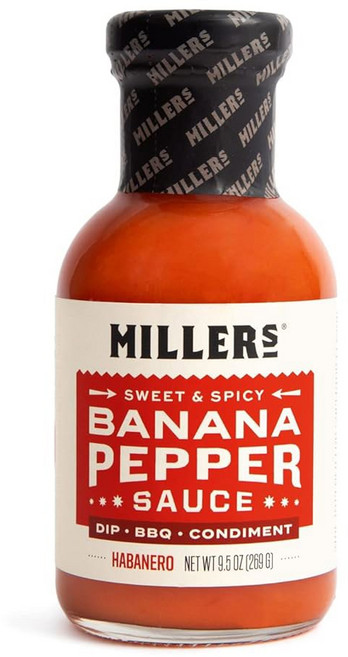 밀러의 바나나 페퍼 하바네로 핫소스 달콤한 매운 소스 구운 고기 바비큐 문지르기 치킨 윙 샌드위치 9.5 단위oz에 한 제품, Habanero, 9.5 Ounce (Pack of 3)