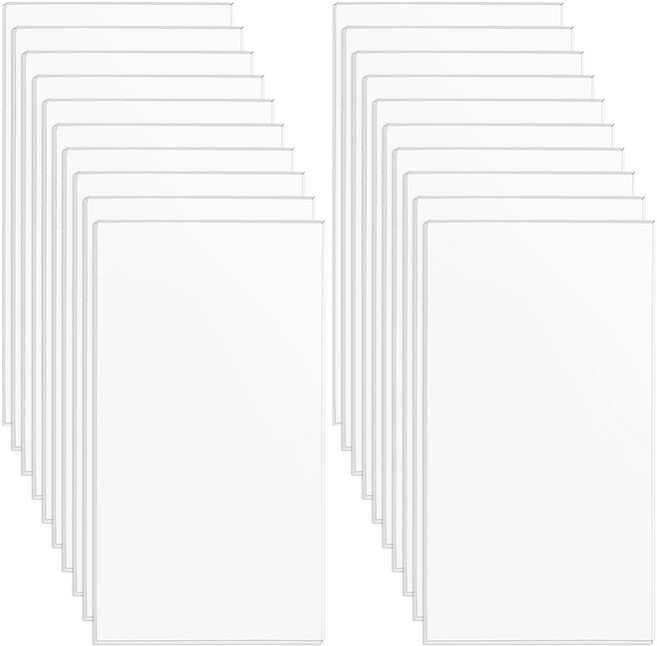 20개입 3.5x2인치 아크릴 그리기판 직사각형 테이블 자리표 이름판 연회 결혼식 크리스마스 파티 장식 사무실 간판 DIY 프로젝트용 두께 3mm, 투명, 20개