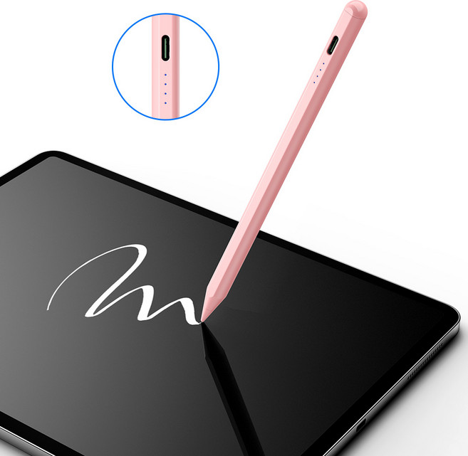JAMJAKE 정전식 스타일러스 스마트 터치펜 아이패드 & 스마트폰 99% 기종 자석 부착 + 정전기 방지 장갑 Q77, 1개, 연핑크