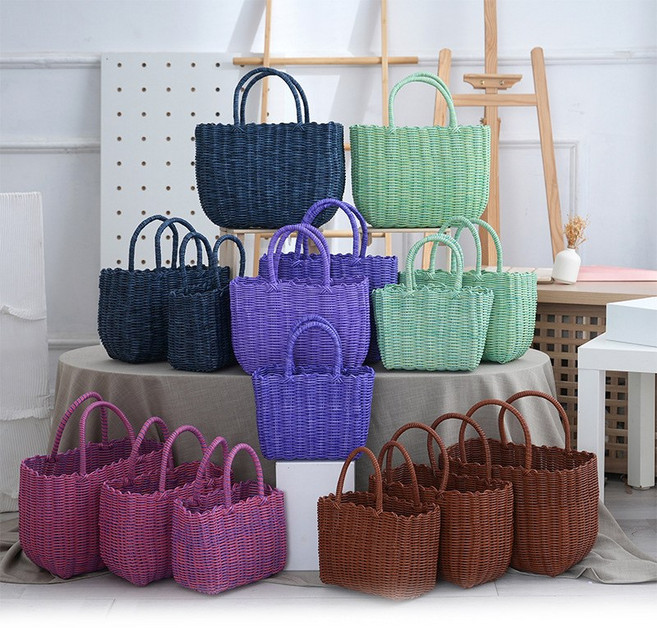 빨대가방 최화정 가방 핸드메이드 토드백 피크닉 바구니