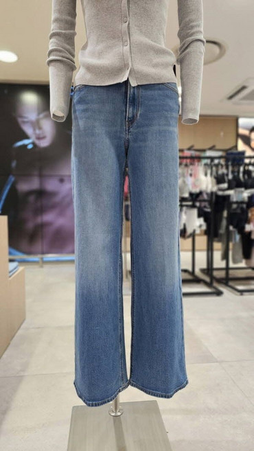 [백화점 정품] 캘빈클라인 진 여성 울트라 하이 와이드레그 데님 팬츠 47D788G-186