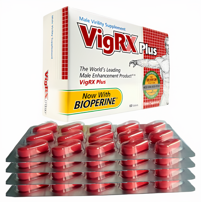 VigrxPlus 비그알엑스플러스 남성 활동 일일 에너지 스태미너 휴대용, 1박스, 60정