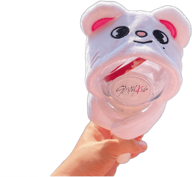 응원봉커버 굿즈 스키즈 인형모자, 현진/흰쪽제비, 1개