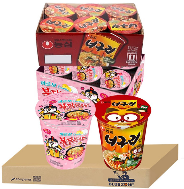 블루존 너구리 소컵라면 62g (6입) +까르보불닭 소컵라면 80g (6입)