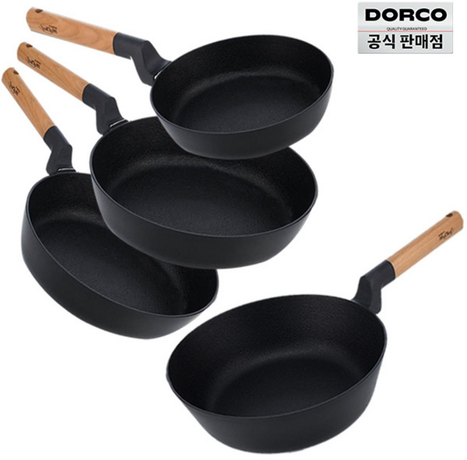 도루코 퓨어 우드 4종 프라이팬세트(20+28+30+궁중28)인덕션겸용, 단품, 단일, 1개
