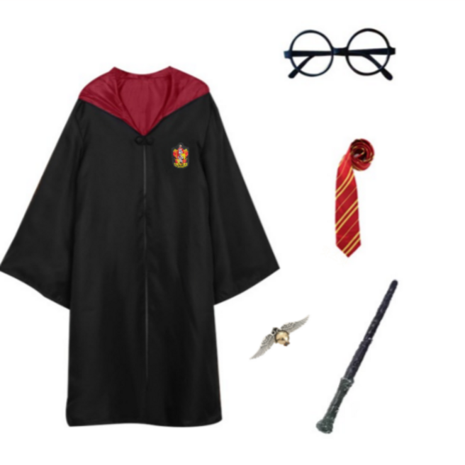 핫스윗 마법사 코스튬 마법 망토 4종 세트 + 목걸이 남녀공용