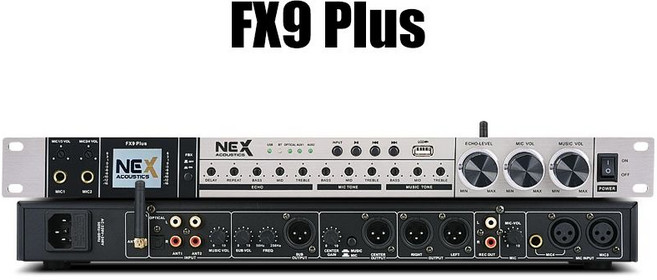 에코챔버 보컬 이펙터 하울링 음향 듀얼 노래방 변환 행사, 기본 색상, FX9 블루투스광섬유방음기능포함