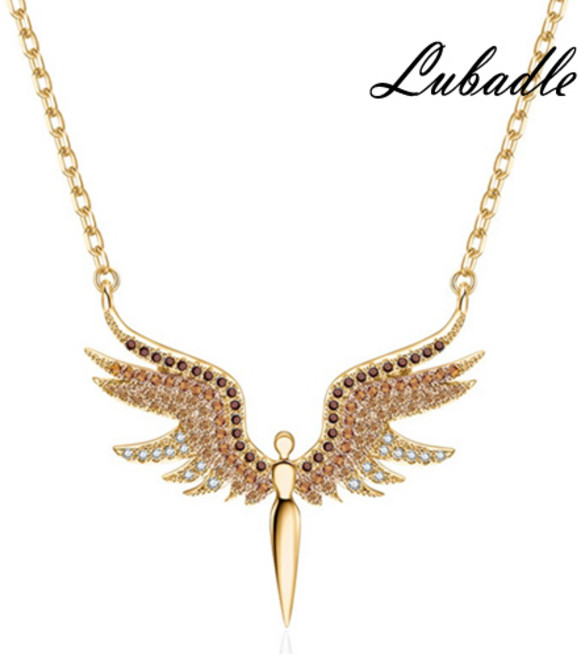 루바들 ST1031 써지컬스틸 여자 체인 큐빅 천사 패션 목걸이