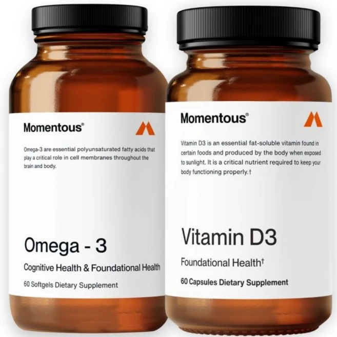 Momentous Omega-3 Fish Oil 1 600 mg & Vitamin D3 Supplement - Daily Omega-3 Supplement for EPA & D, Momentous Omega-3 Fish Oil 1,6, 1개 - 쿠팡