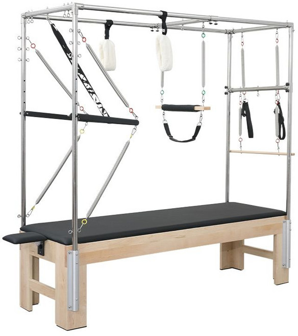 필라테스 캐딜락 침대 세트 기구 홈 필라테스기구 기구필라테스 필라테스캐딜락, 1개, 수입 고무나무 화이트 국산 스프링 pu피