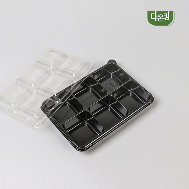 반찬용기 일회용 PET포장 직사각 AJ-6칸 소스칸, 1세트, 600개