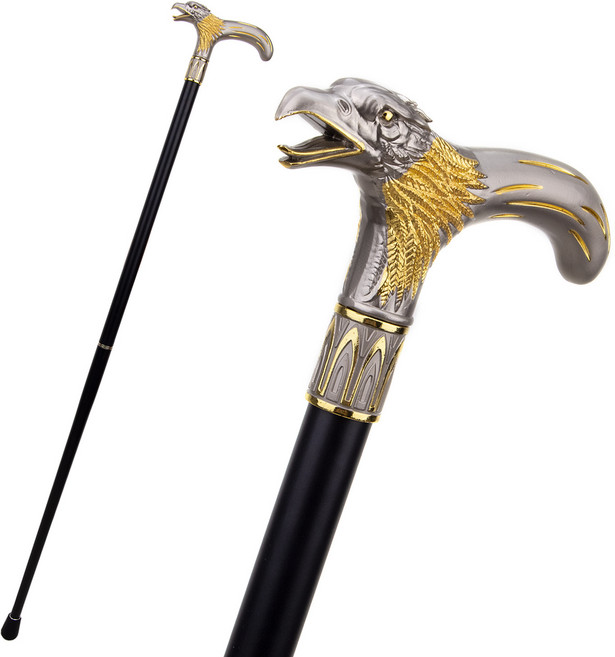 金屬紳士手杖 動物造型手柄 登山杖, 恐龍鷹 雙色, 1個