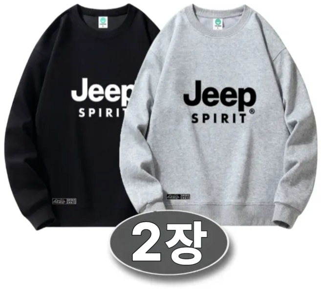 [1+1]JEEP SPIRIT 지프 남자 여성 맨투맨 면 100% 오버핏 면티 긴팔티 티셔츠