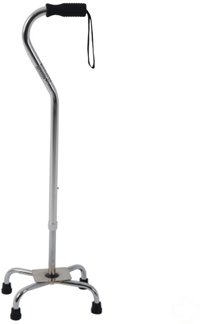 순수국내제작 현대 노인 어르신 네발 4발 지팡이 9단 높이조절 62~92cm, 1개, 실버