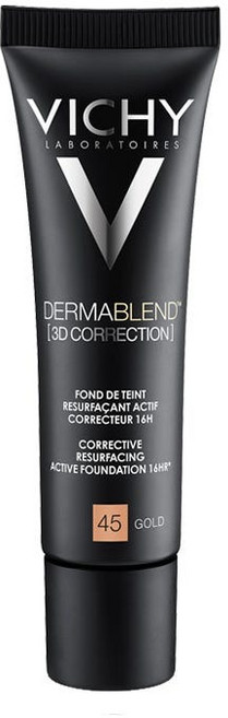 VICHY 프랑스 정품 비쉬 더마블렌드 3D 코렉션 45호 골드 액티브 파운데이션 30ml, 1개