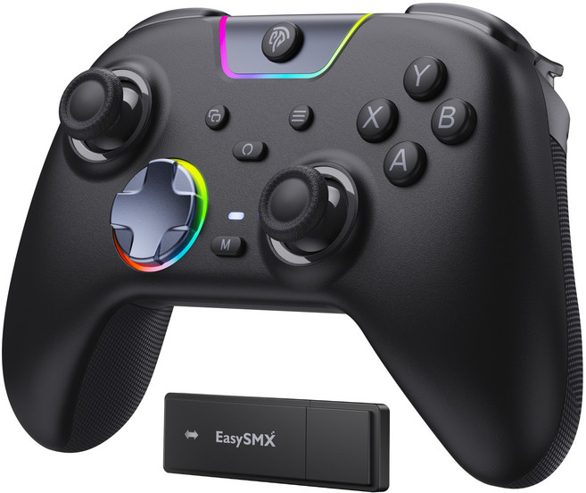 EasySMX X05 Pro 게임패드 컨트롤러 무선 조이스틱 PC게임패드 안드로이드 iOS 닌텐도 스위치 호환, 1개, 블랙(충전 도크 미포함)