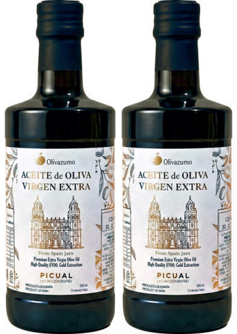 엑스트라버진 올리브오일 100% 스페인산 피쿠알 품종 햇올리브, 2개, 500ml