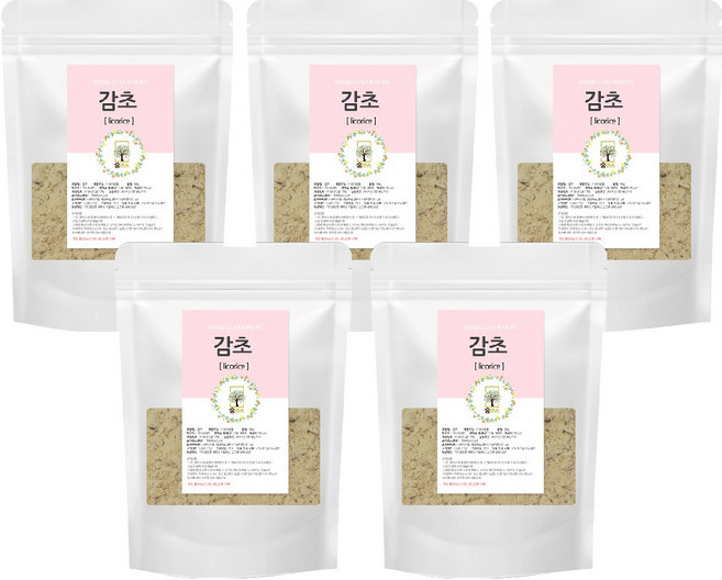 천연팩 감초가루 100g 숲으로허브 곡물팩 감초팩, 5개, 1개입