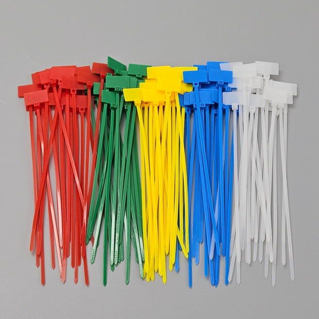 네임타이 케이블 표시 전선네임택 이름표 마크타이 전선분류, 혼합, 100개