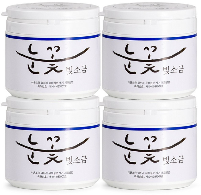 눈꽃빛 미네랄 용융소금 1000도 천일염 소금물 알칼리 소금, 500g, 4개