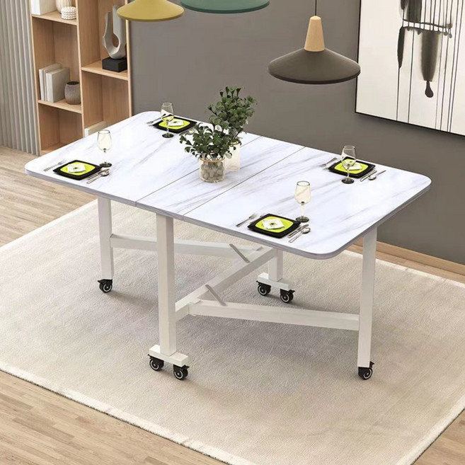 KORELAN 1200x700 원터치 접이식 다용도 이동식 식탁 접이식 식탁 접이식식탁테이블 사무용책상, 화이트/1200x700