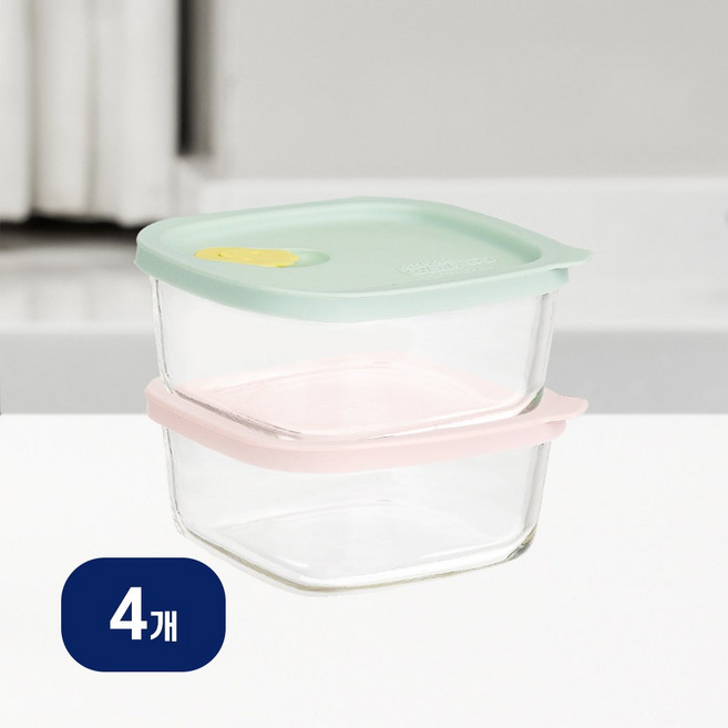 락앤락 탁월한 내열성 오븐 글라스 햇쌀밥 용기 410mL (색상 랜덤 발송), 4개, 단일