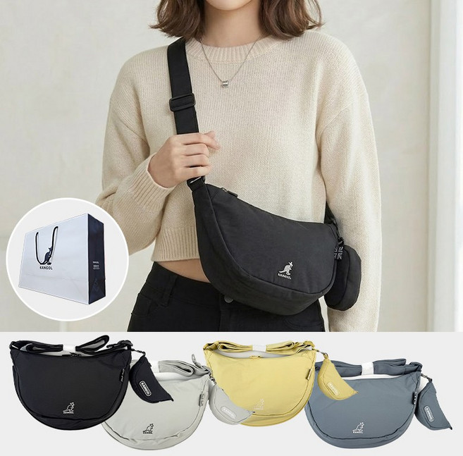 [백화점 AS 가능]캉골 크로스백 에센셜 여성 호보백 가방 + 쇼핑백