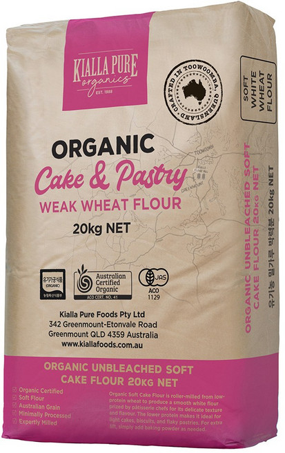 [한국 첫 상륙] 호주산 100% 키알라 유기농 박력분 밀가루 20Kg/포, 1개, 20kg