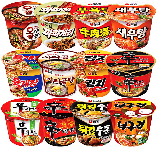 [성지다]컵라면 큰컵 무배/튀김우동+새우탕+육개장+오징어짬뽕+무파마+짜파게티+신라면+김치큰사발+우육탕+사리곰탕+너구리+신라면블랙/컵라면 세트, 1개