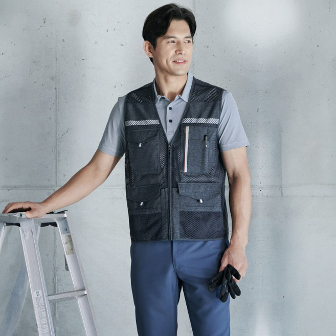 ZB-V1823 지벤조끼 통기성우수 다양한포켓 남녀공용 보호기능 시원함 망사조끼 메쉬조끼, 1개