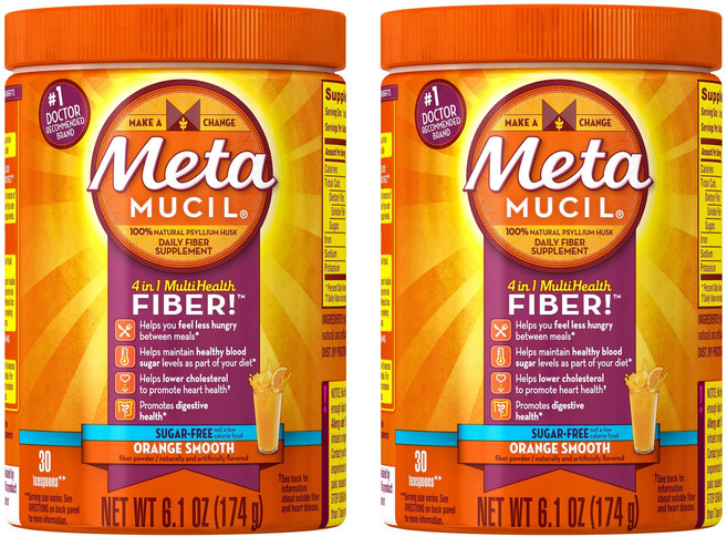 Meta MUCIL 4合1多效無糖膳食纖維粉 柳橙口味, 2個, 174g