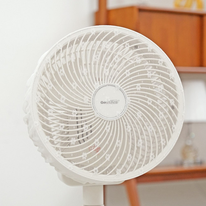 마롤로뜨 선풍기 안전망 레이스 프리 사이즈 가정용 보호망 덮개 손가락보호 보관, 1개, 안개꽃(화이트)_선풍기안전망
