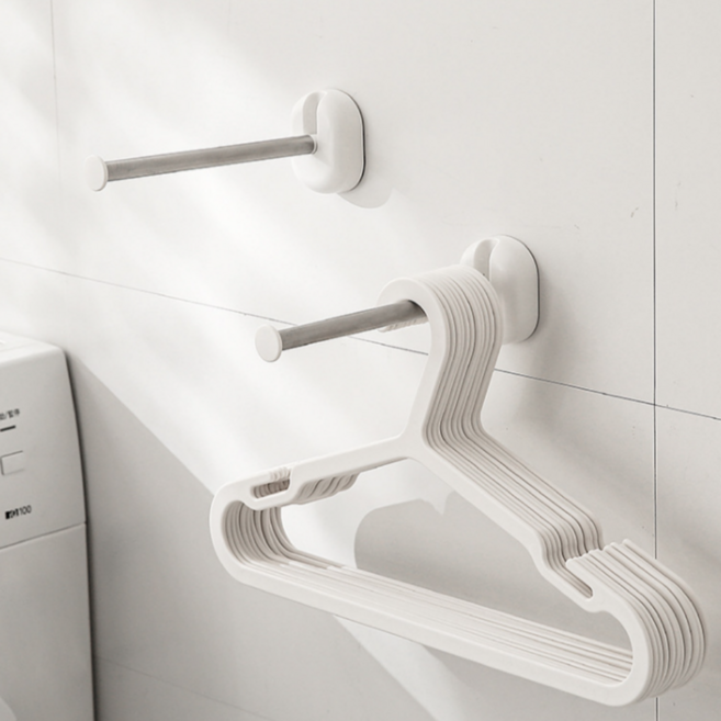 무타공 접이식 주방화장실 수건걸이, 1개, 스테인리스화이트