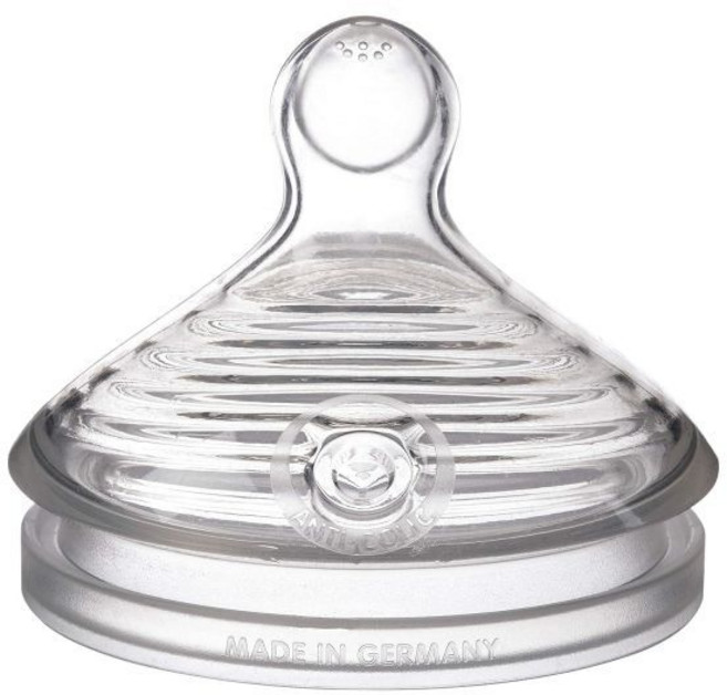 누크 물병 젖병 NUK 심플리 내추럴 베이비 병 젖꼭지 중 유속 실리콘 초극세 부드러운 항콜릭 공기 시스템 BPA 프리 2개 묶음, Nipples, Medium Flow