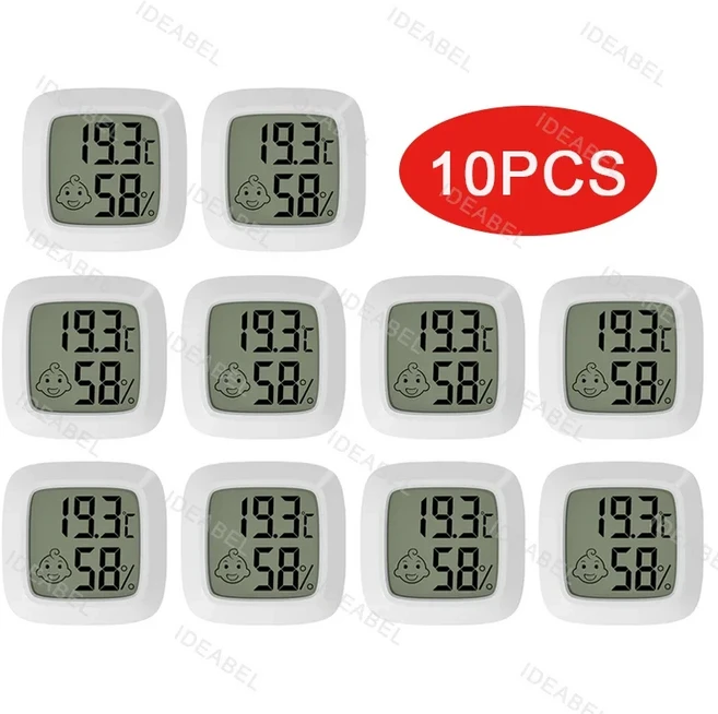 티에이치 4-10PCS 실내 LCD 디지털 온도계 습도계 휴대용 실내 온도 게이지 습도 측정기 센서 미터 홈 온도, 02 10PCS Type 2