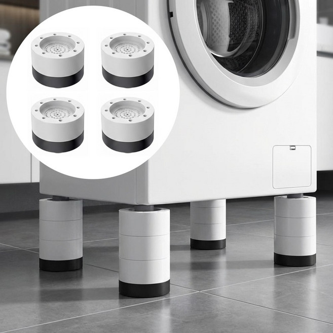 세탁기 받침대 냉장고 로봇청소기 길 책상 침대 가구 높이조절, 4개, 가구조절발 1단