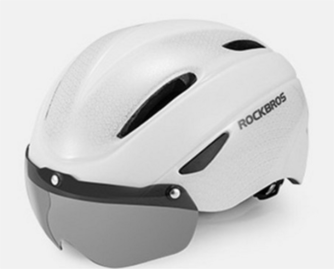 락브로스 고글 일체형 자전거 헬멧 WT-018S, 화이트, 1개