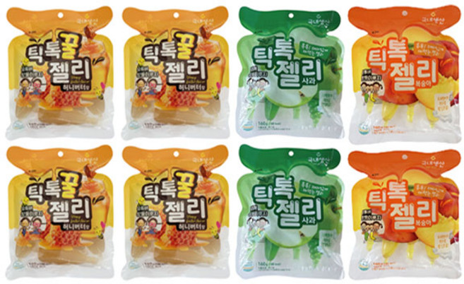 틱톡젤리 꿀젤리 허니버터향4봉+사과맛2봉+복숭아맛2봉 세트, 40g, 1세트
