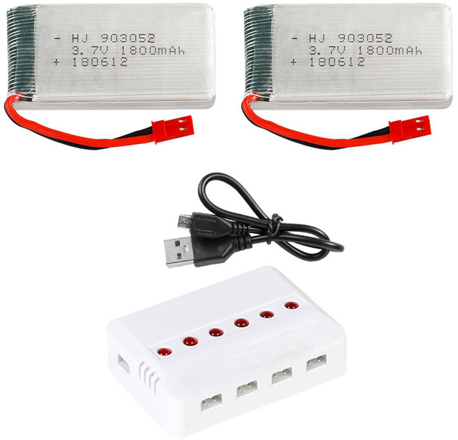 3.7v 1800mah 드론배터리, 05. (스트) 1800mah3개+6in1충전, 1개