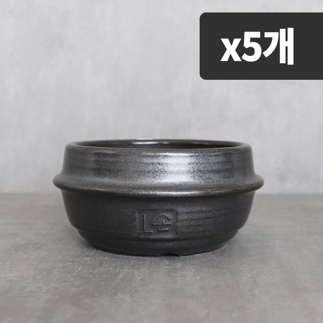 오메가키친 무균열 뚝배기 찌개솥 국산 불뚝 세제 안먹는 뚝배기 페트라이트 무흡수, 불뚝 찌개솥 1호 5개 (202925), 1개