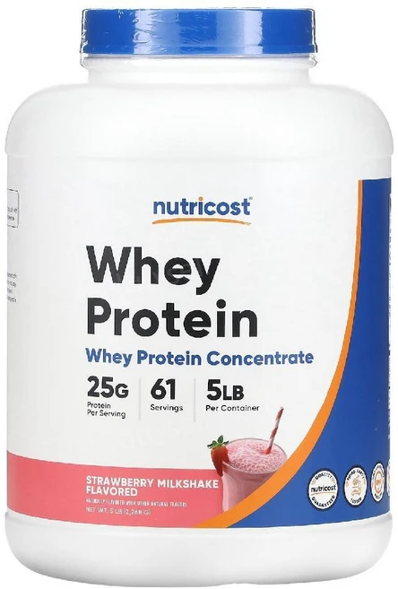 뉴트리코스트 유청 단백질 농축 딸기 밀크셰이크, 2.267kg, 1개 - 쿠팡