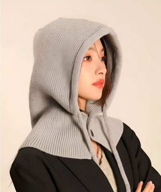 MCMMC 여성 바라클라바 니트후드, 베이지, 1개