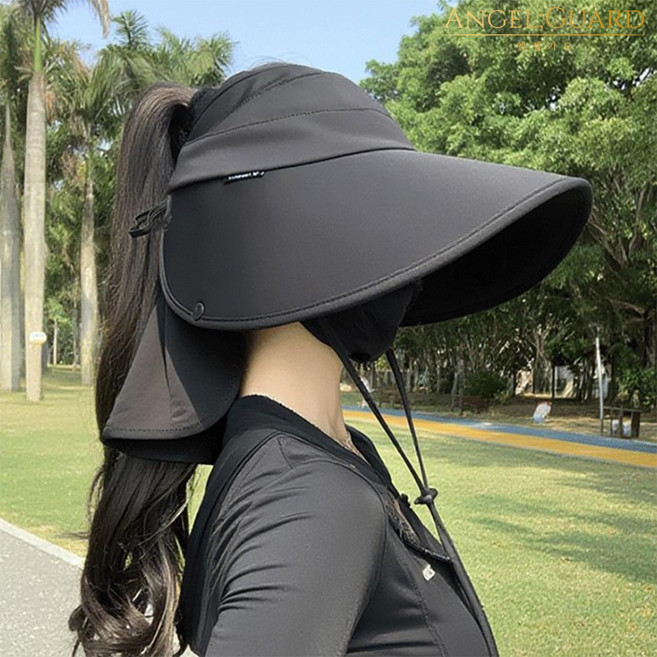 1+1 UV자외선차단 여름썬캡 와이드버킷햇 플랩캡 여성 챙넓은모자 농사 물놀이 골프 햇빛가리개