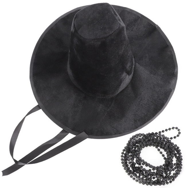 프리미엄 벨벳 저승사자 갓 + 갓끈 SET 케데헌 사자보이즈 코스프레 모자, 단품, 단품