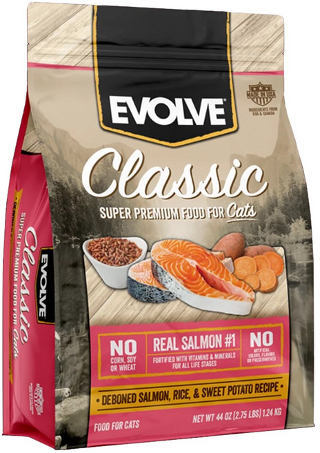 EVOLVE 전연령용 클래식 고양이 건식사료, 연어, 1.24kg, 1개