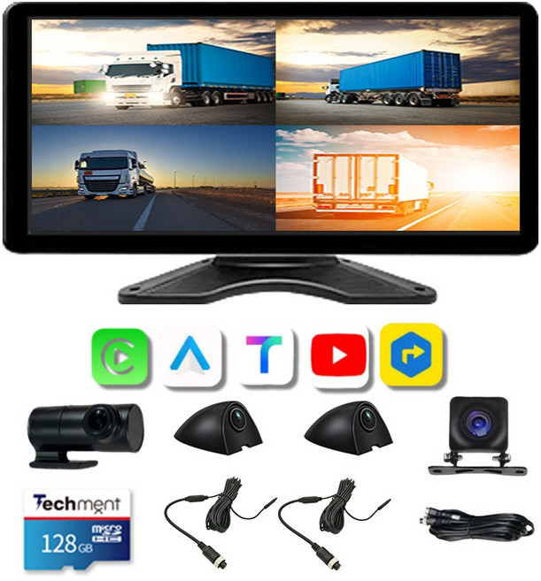 테크먼트 4채널 블랙박스 5채널 화물차 터치 10.36인치 BSD 블랙박스 카플레이 모니터 AHD 1080P 후방카메라 출장장착, TCMT 4채널 PRO MAX (승용차 SUV)