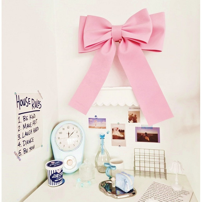 50cm 겹친2단 완제품 대형리본 대왕리본 소형리본 에바리본 인간리본 아기리본, 딸기우유