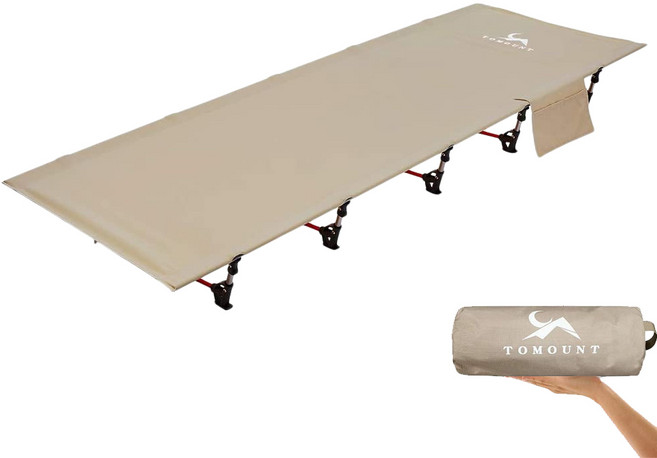 TOMOUNT 투마운트 초경량 빅사이즈 70CM 접이식 백패킹 야전침대, 베이지