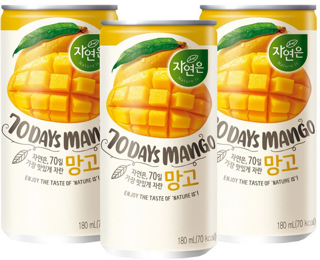 자연은 70일 망고 주스, 60개, 180ml