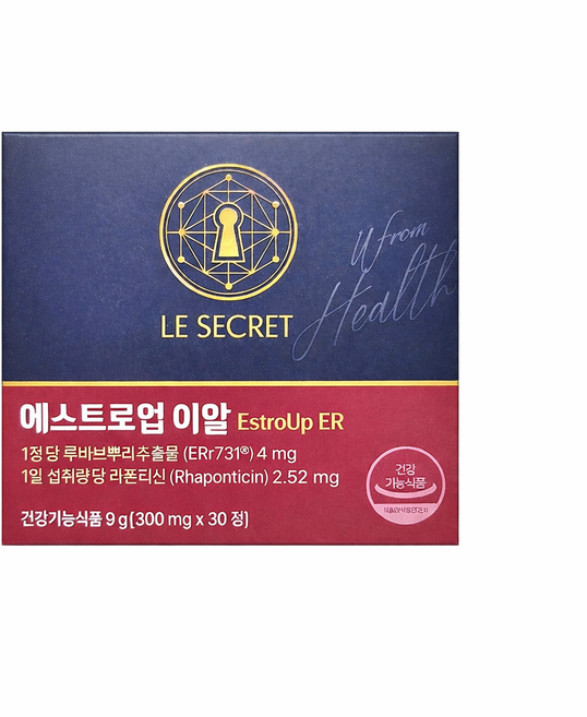 [무료배송/오늘출발] 르시크릿 에스트로업 이알 루바브 여성갱년기 집중 케어, 1박스, 30정